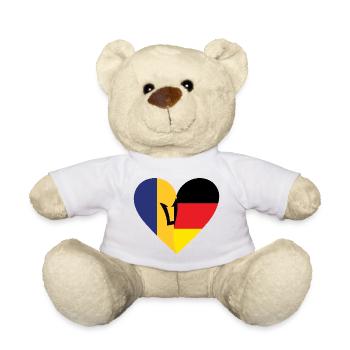 Barbados Germany Heart - Teddy Bear - white - Front