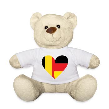 Belgium Germany Heart - Teddy Bear - white - Front