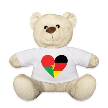 Burkina Faso Allemagne Cœur - Nounours - blanc - Devant