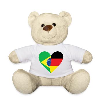 Brazil Germany Heart - Teddy Bear - white - Front