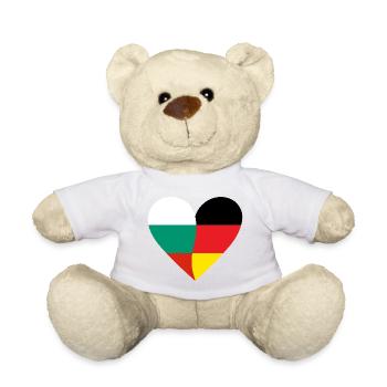 Bulgaria Germany Heart - Teddy - Weiß - Vorne