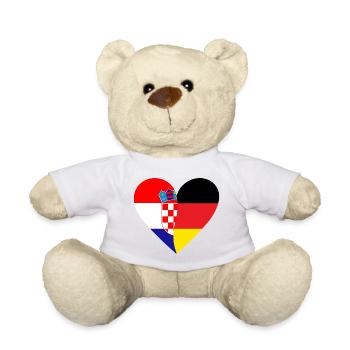 Croatia Germany Heart - Teddy Bear - white - Front
