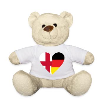 England Germany Heart - Teddy Bear - white - Front