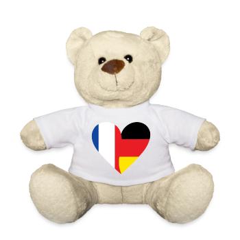 France Germany Heart - Teddy - Weiß - Vorne