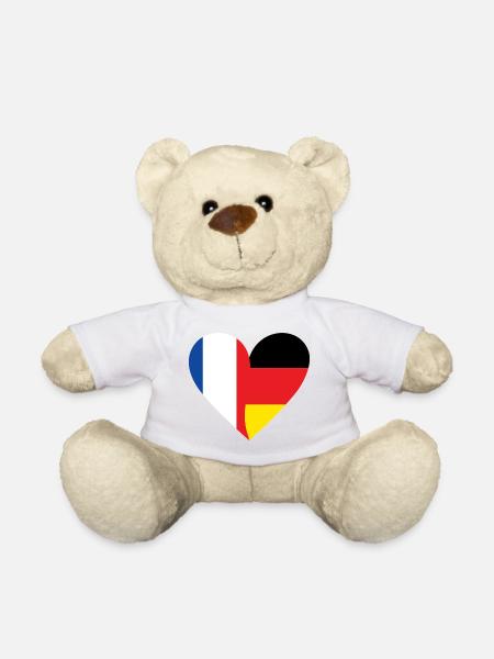 France Allemagne Cœur - Nounours - blanc