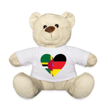 Dominica Germany Heart - Teddy Bear - white - Front