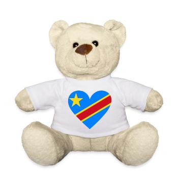 Democratic Republic of the Congo Heart - Teddy Bear - white - Front