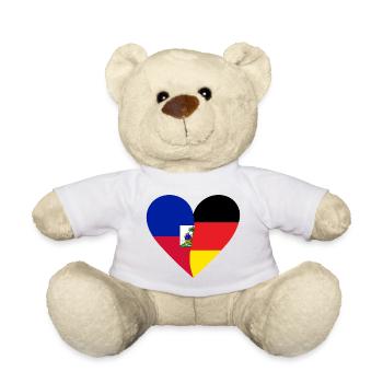 Haïti Allemagne Cœur - Nounours - blanc - Devant