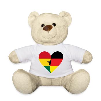 Ghana Germany Heart - Teddy - Weiß - Vorne