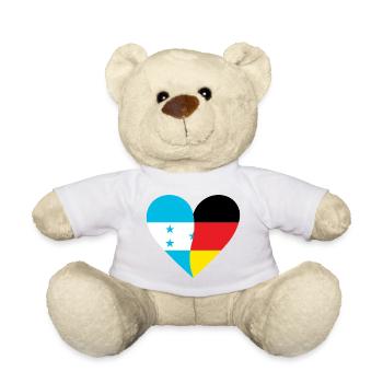 Honduras Germany Heart - Teddy - Weiß - Vorne