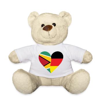 Guyana Germany Heart - Teddy - Weiß - Vorne