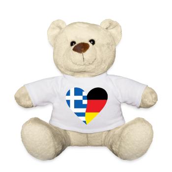 Grèce Allemagne Cœur - Nounours - blanc - Devant