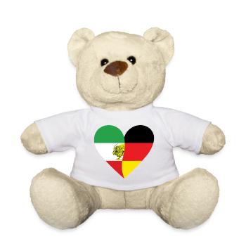 Iran Allemagne Cœur - Nounours - blanc - Devant