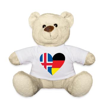 Iceland Germany Heart - Teddy - Weiß - Vorne