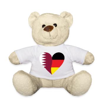 Qatar Germany Heart - Teddy - Weiß - Vorne