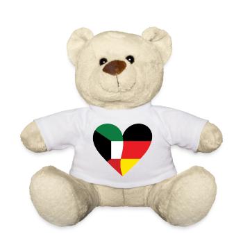 Kuwait Germany Heart - Teddy - Weiß - Vorne