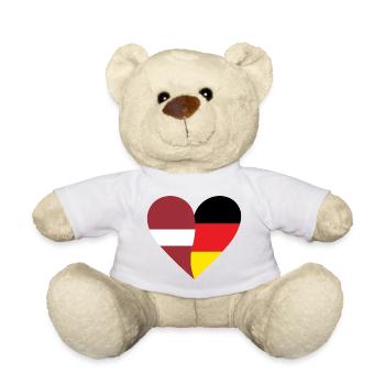Latvia Germany Heart - Teddy Bear - white - Front