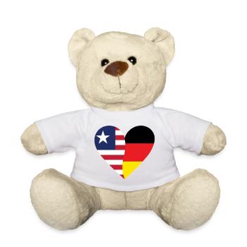 Liberia Germany Heart - Teddy Bear - white - Front