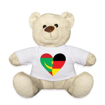 Mauritania Germany Heart - Teddy Bear - white - Front