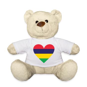 Mauritius Heart - Teddy Bear - white - Front