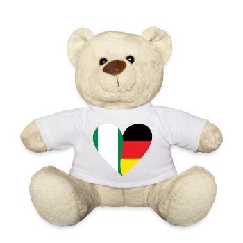 Nigeria Germany Heart - Teddy Bear - white - Front