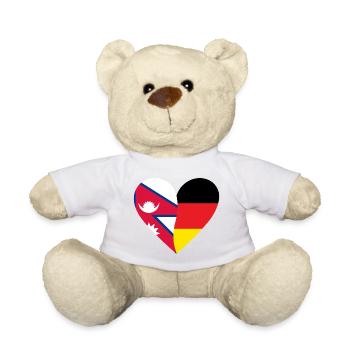 Népal Allemagne Cœur - Nounours - blanc - Devant