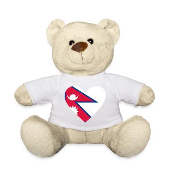 Cœur Népal - Nounours - blanc - Devant
