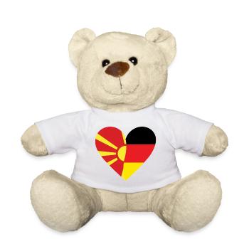 North Macedonia Germany Heart - Teddy - Weiß - Vorne