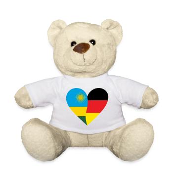 Rwanda Allemagne Cœur - Nounours - blanc - Devant