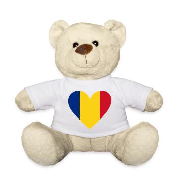 Roumanie Cœur - Nounours - blanc - Devant