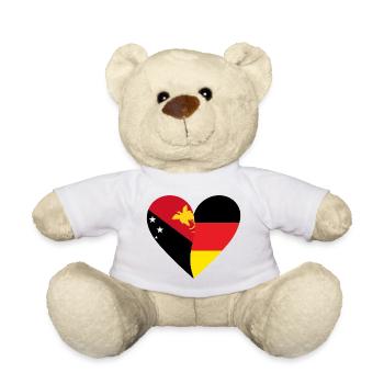 Papua New Guinea Germany Heart - Teddy Bear - white - Front