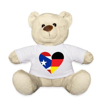 Puerto Rico Germany Heart - Teddy - Weiß - Vorne