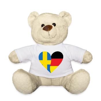 Sweden Germany Heart - Teddy - Weiß - Vorne