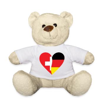 Switzerland Germany Heart - Teddy Bear - white - Front