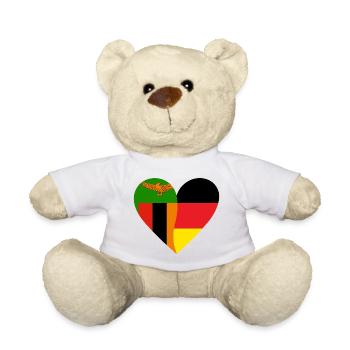Zambia Germany Heart - Teddy Bear - white - Front