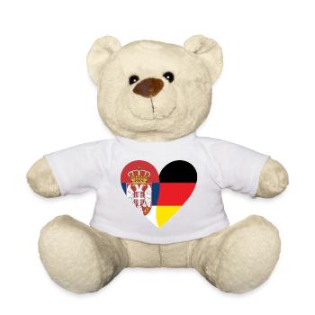 Serbie Allemagne Cœur - Nounours - blanc - Devant