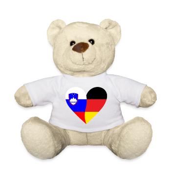 Slovenia Germany Heart - Teddy - Weiß - Vorne