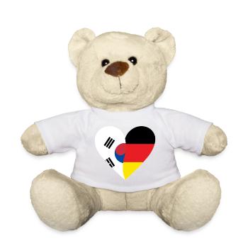 South Korea Germany Heart - Teddy - Weiß - Vorne