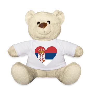 Serbia Heart - Teddy - Weiß - Vorne
