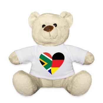 South Africa Germany Heart - Teddy Bear - white - Front