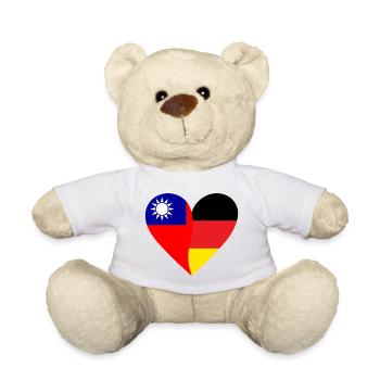 Taiwan Germany Heart - Teddy - Weiß - Vorne