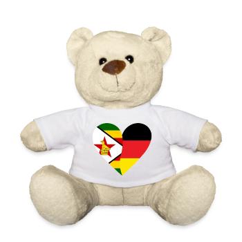 Zimbabwe Germany Heart - Teddy Bear - white - Front