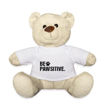 Be Pawsitive Positive Dog Paw - Teddy Bear - white - Front