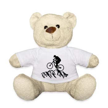 Mountain biking, mountain biking, cycling and mountains - Teddy Bear - white - Front