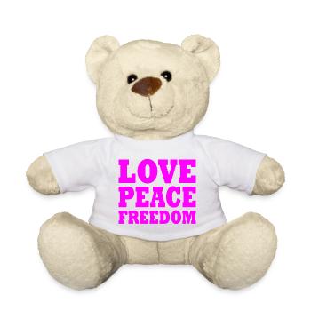 Love peace freedom - Teddy Bear - white - Front