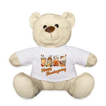 Happy Thanksgiving - Café rétro Citrouille Épice - Nounours - blanc - Devant