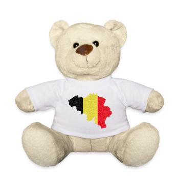 Belgique Drapeau du pays Drapeau belge Patrie - Nounours - blanc - Devant