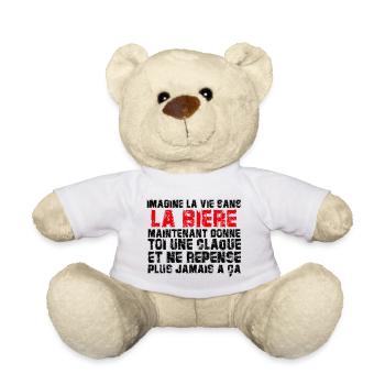 IMAGINE LA VIE SANS LA BIÈRE - Nounours - blanc - Devant