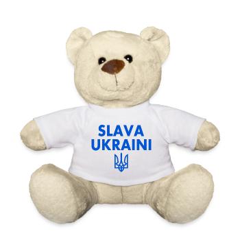 Slava ukraini Ukraina - Nounours - blanc - Devant