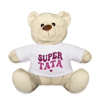 Super Tata, Tante Cadeau, Meilleure Tata - Nounours - blanc - Devant